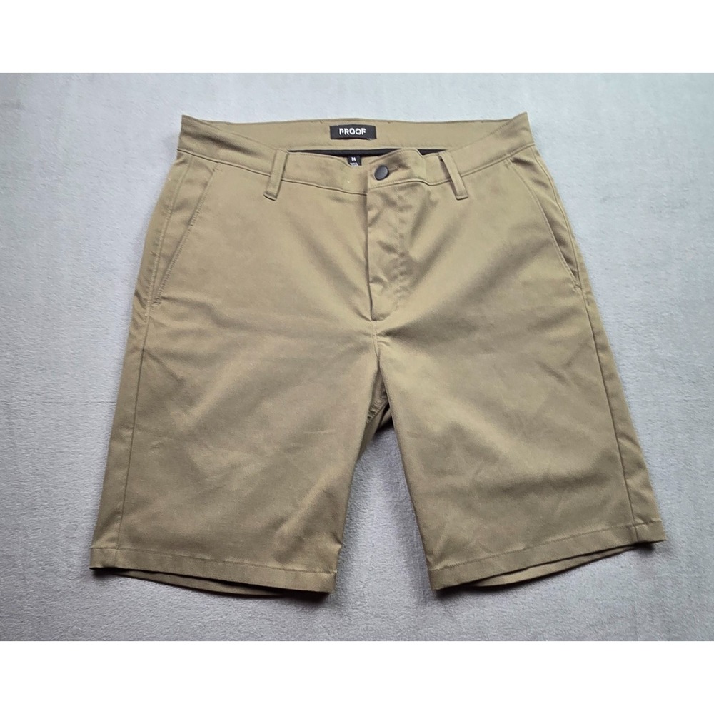 Proof Shorts Mens 34 Olive Mid Rise Stretch Flat Front‎ Performance outdoor